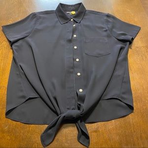 J Crew black button up shirt